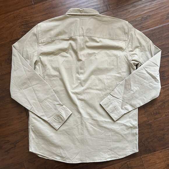 Gap mens casual button down tan khaki  long sleeve shirt size L large NEW nwt - Picture 4 of 5